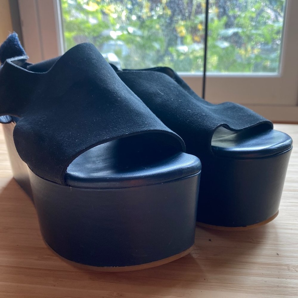 COS Blue Suede Platform Sandals - Picture 6 of 7
